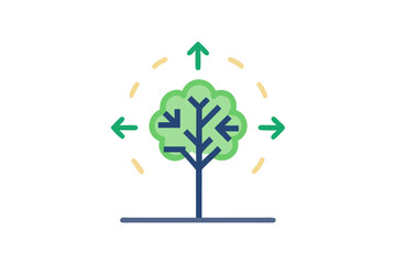Tree With Recycling Arrows Overlay Representing Sustainability Idea