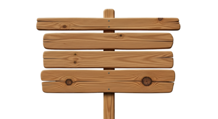 Wooden Signpost with Four Blank Horizontal Boards graphic