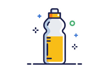 Water bottle with reusable markings doodle design