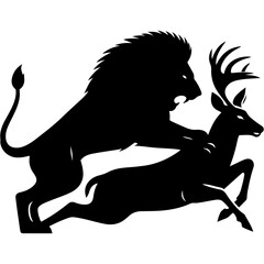 Running wild horse silhouette illustration