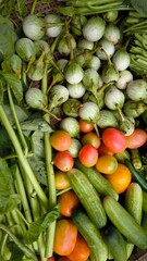 Fresh vegetables for cooking. Vegetables contain dietary fiber that helps cleanse the intestines.