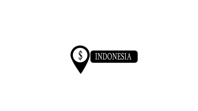 INDONESIA Trip motion graphic flat icon design animation on transparent background. Alpha channel will be included when downloading the 4K