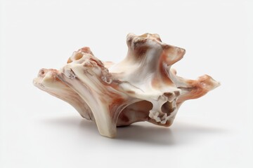 A raw pork vertebra is depicted against a white background.