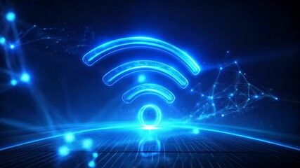 Abstract Digital Representation of Wireless Technology and Network Connectivity