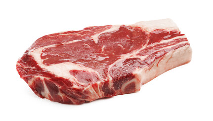 Piece of raw beef meat isolated on white