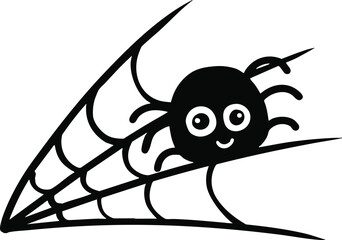 illustration Halloween spider hand drawn outline concept
