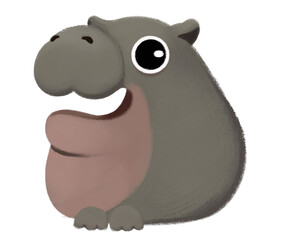 Cute hippo sticker