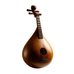 Beautiful studio shot of a traditional pear-shaped lute-like instrument, clip art illustration