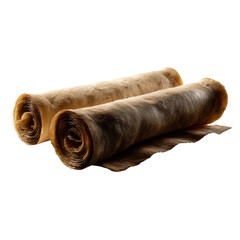 Close-up of two rolls of homemade fruit leather, clip art illustration