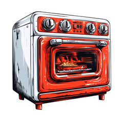 preaaure cooker small printed isolated on transparent background.