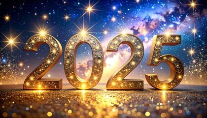 Sparkling Golden 2025 - A Celebration of the New Year.