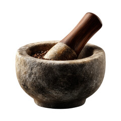 Rustic stone mortar and pestle, clip art illustration
