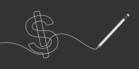 Dollar sign. American currency. Money saving . Capital gain . Vector illustration .