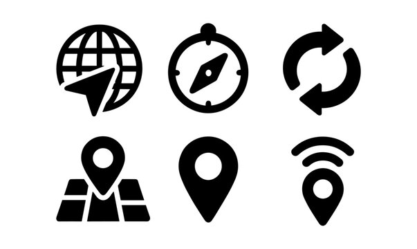 Modern navigation icons set for digital applications and web design projects