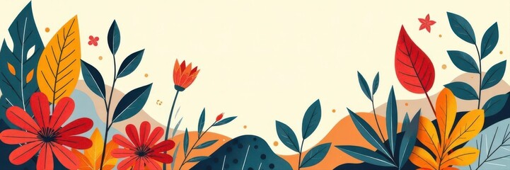 Stylish hand-drawn organic shapes  Modern collage, unusual plant forms ,  forms,  botanical