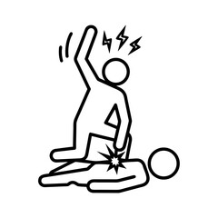 Stop Bullying Icon Representing Aggression and Violence, Symbolizing Cruelty and Harm Towards Others