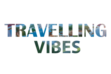 Modern "Travelling Vibes" Typography Design with Transparent Background