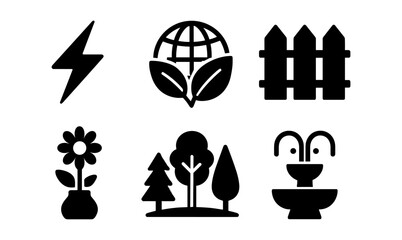 Eco-friendly icons for environmental awareness and sustainable design projects