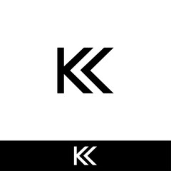 Modern Letter K Monogram Logo with two backgrounds. 