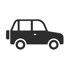 Fototapeta premium Black car side silhouette on transparent background.