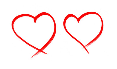 hand-drawn heart shape, black ink on white background