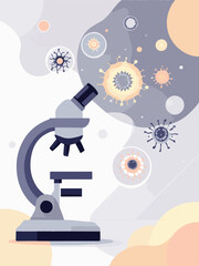 vector illustration of microscope