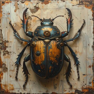 Clockpunk beetle artwork