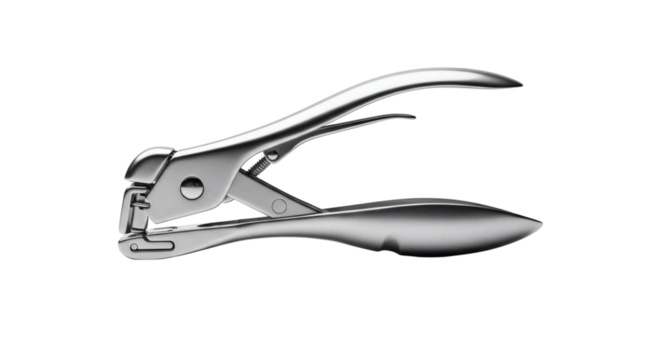 Metal nail clipper isolated on transparent background