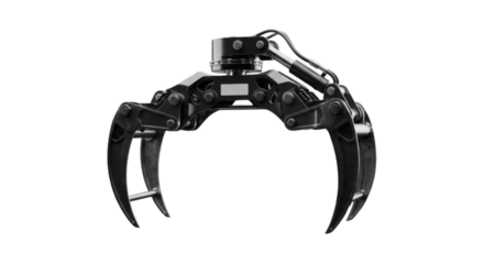 Industrial grapple claw isolated on transparent background
