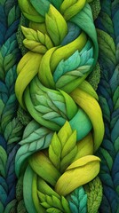 Intricate Woven Leafy Pattern Design