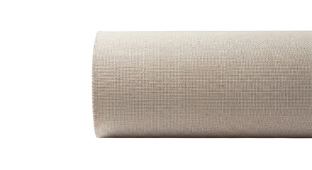 Obraz premium Rolled up beige textured carpet isolated on transparent background