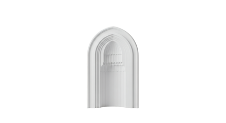 White architectural niche isolated on transparent background
