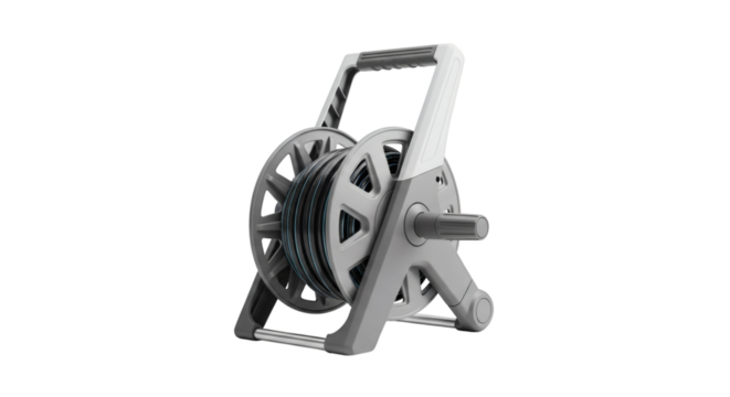 Garden hose reel isolated on transparent background