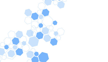 Abstract blue hexagon shape for frame illustration design