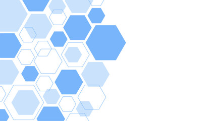 Abstract blue hexagon shape for frame illustration design