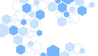 Abstract blue hexagon shape for frame illustration design