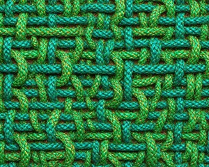 Intricate Woven Pattern In Teal And Green With Gold Accents
