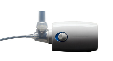 Portable nebulizer machine isolated on transparent background