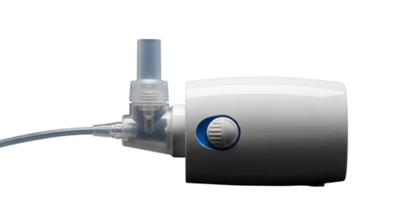 Portable nebulizer machine isolated on transparent background
