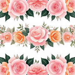 Elegant rose bouquet border