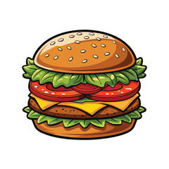 hamburger isolated on white background