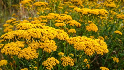 Close-up of vibrant yellow wildflower blooms in natural light