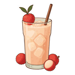 Lychee Milk Drink PNG Illustration (Isolated, No Background)