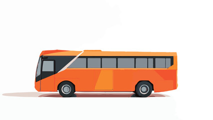 orange bus isolated on white