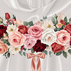 Elegant rose bouquet border