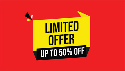 LIMITED OFFER – UP TO 50% OFF SALE BANNER