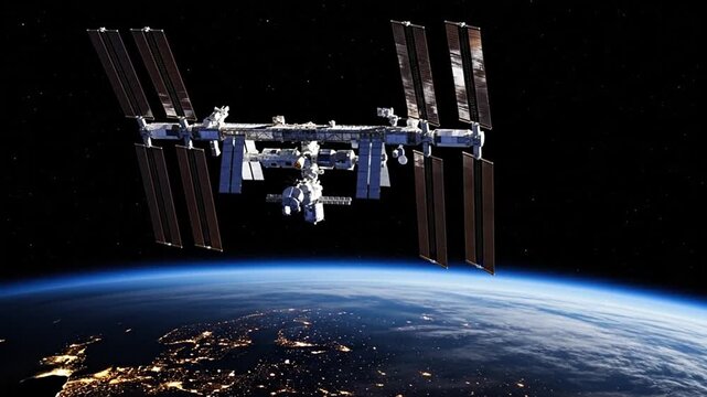 A simple yet awe-inspiring view of an orbital laboratory, a testament to international collaboration and humanity's enduring quest for knowledge in the vast expanse of space
