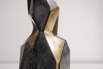 Modern Geometric Vase With Gold Accents