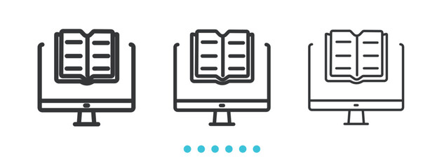 Books Cart Icon. Thin line icon vector