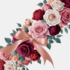 bouquet of roses on a white background